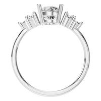 RI-9895 White Gold Ring SET - Top View