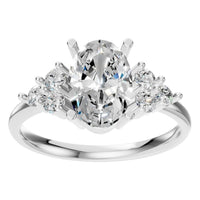 RI-9895 White Gold Ring SET - Front View