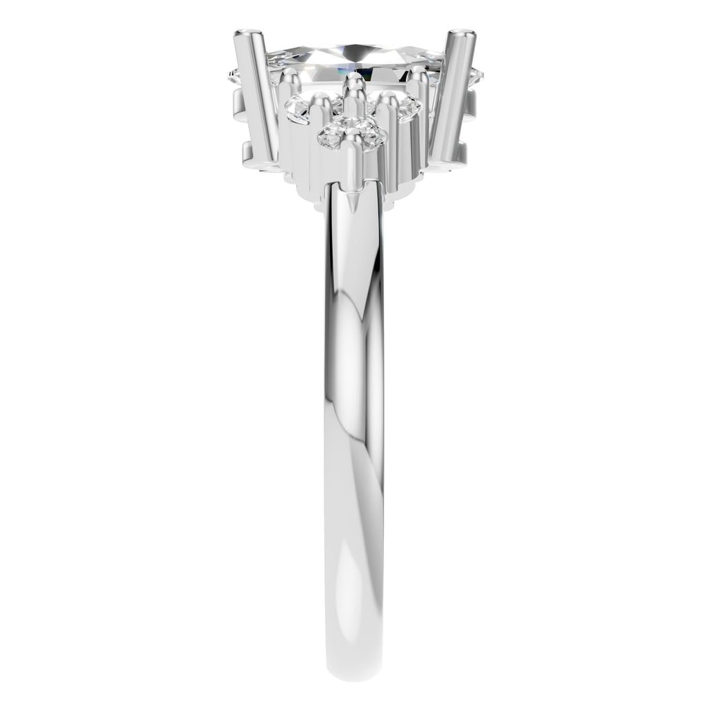 RI-9895 White Gold Ring SET - Side View