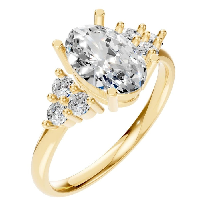 Seven Stone Ring Mounting - Oval 9x6mm