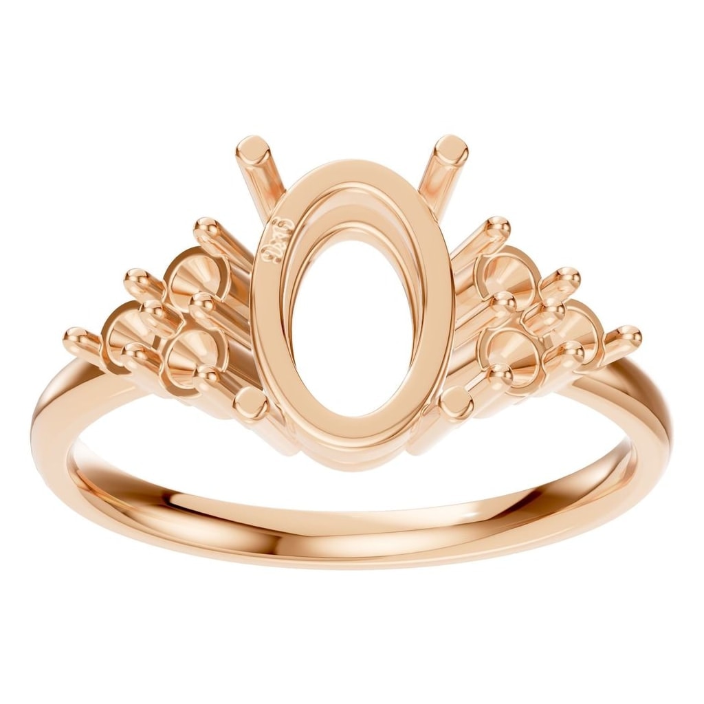 RI-9895 Rose Gold Ring UNSET - Front View