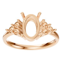 RI-9895 Rose Gold Ring UNSET - Front View