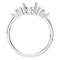 RI-9895 White Gold Ring UNSET - Top View