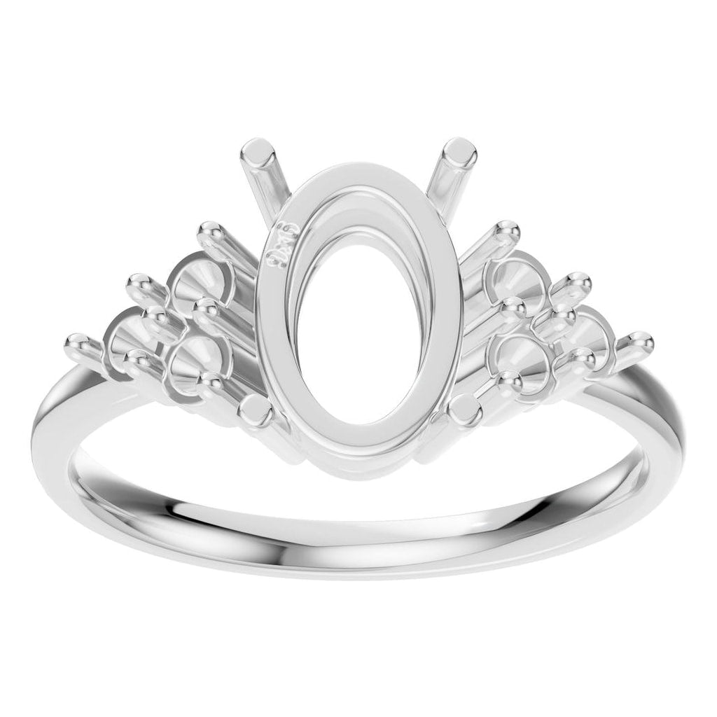 RI-9895 White Gold Ring UNSET - Front View