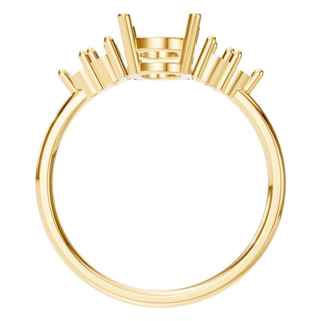 RI-9895 Yellow Gold Ring UNSET - Top View