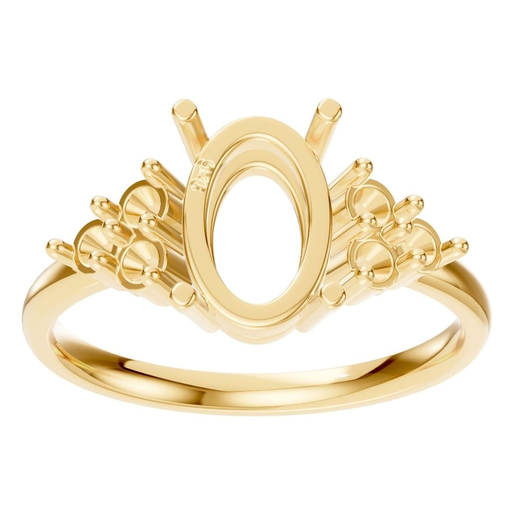 RI-9895 Yellow Gold Ring UNSET - Front View