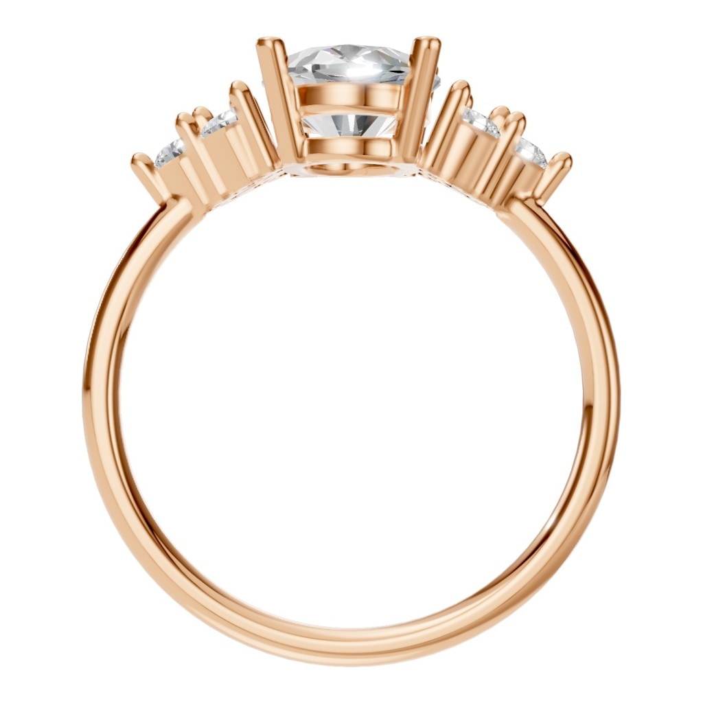 RI-9895 Rose Gold Ring SET - Top View