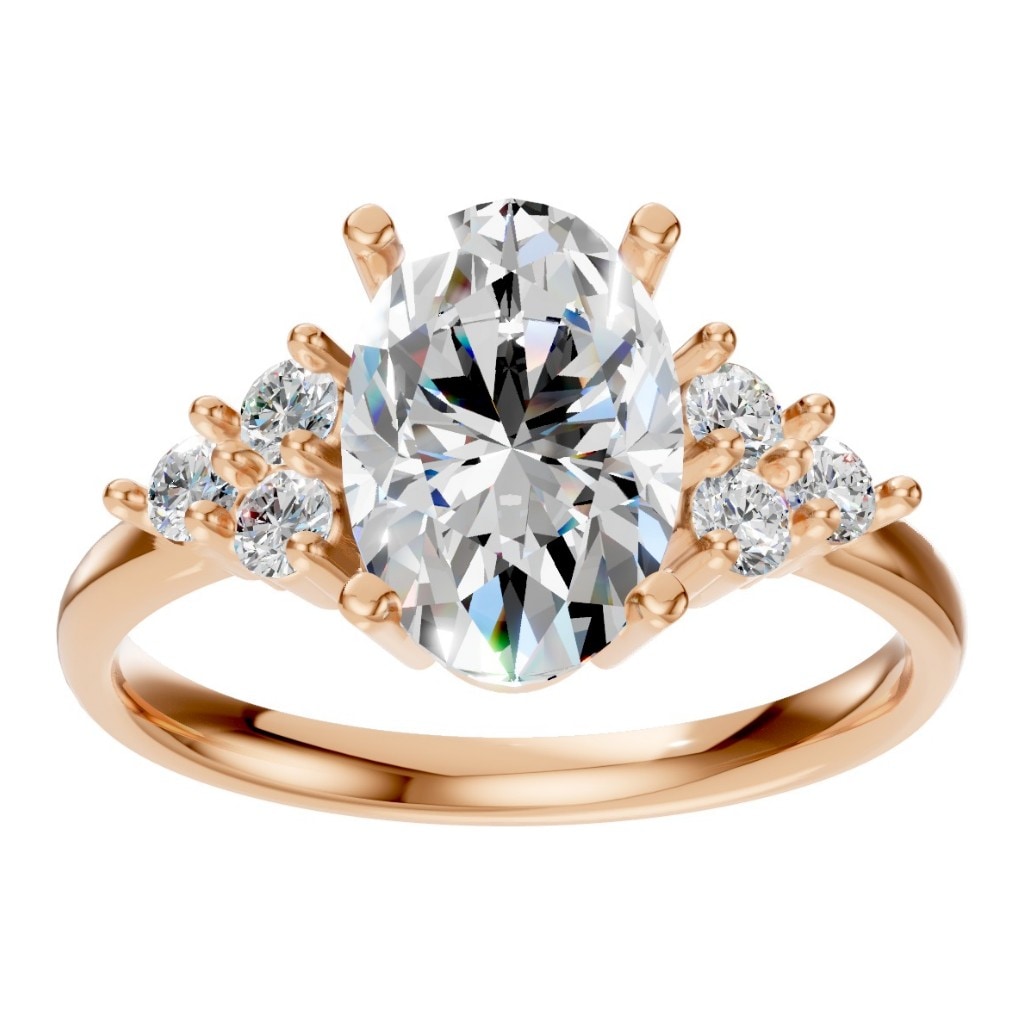 RI-9895 Rose Gold Ring SET - Front View