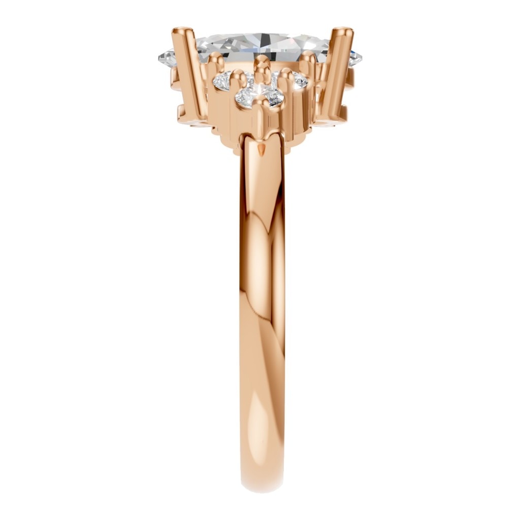 RI-9895 Rose Gold Ring SET - Side View