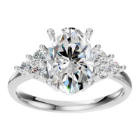 RI-9895 White Gold Ring SET - Front View