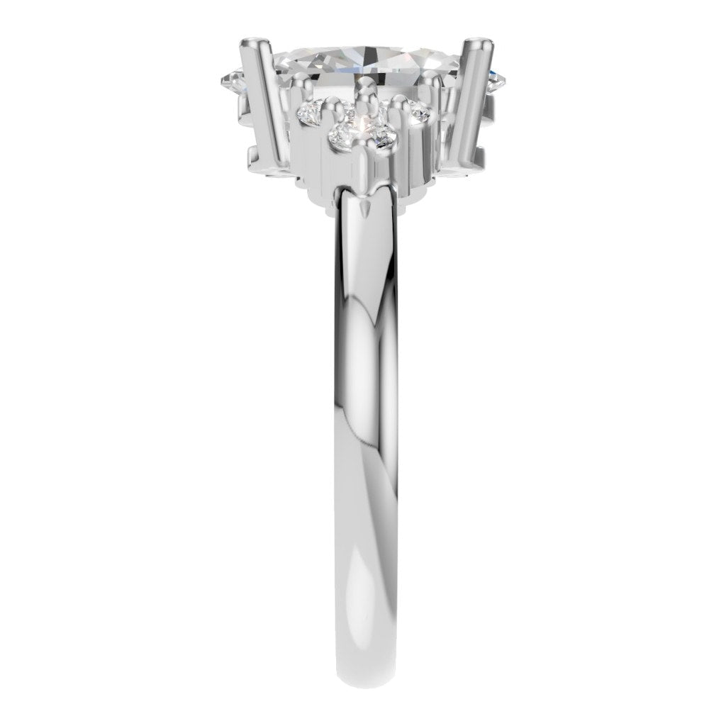 RI-9895 White Gold Ring SET - Side View