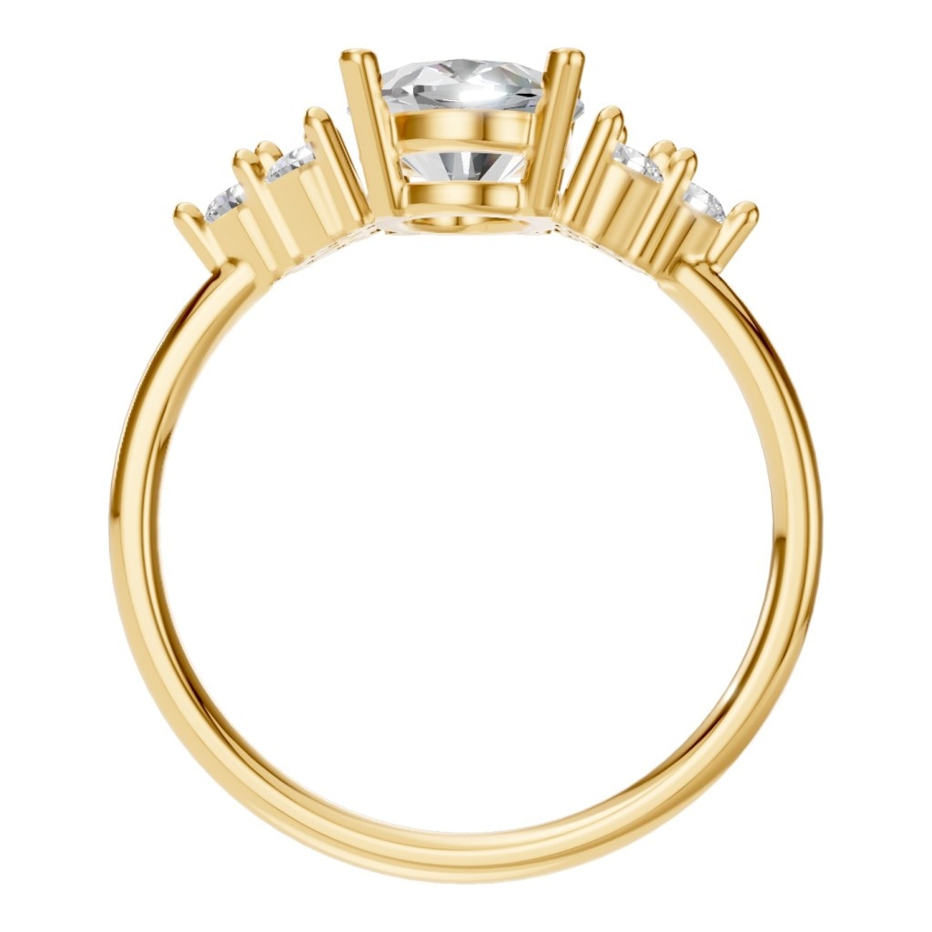 RI-9895 Yellow Gold Ring SET - Top View