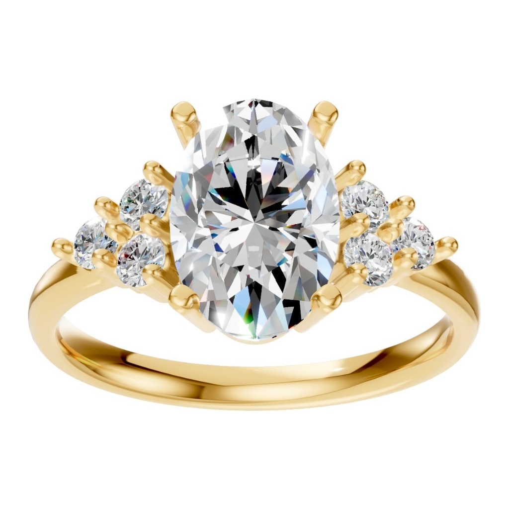 RI-9895 Yellow Gold Ring SET - Front View