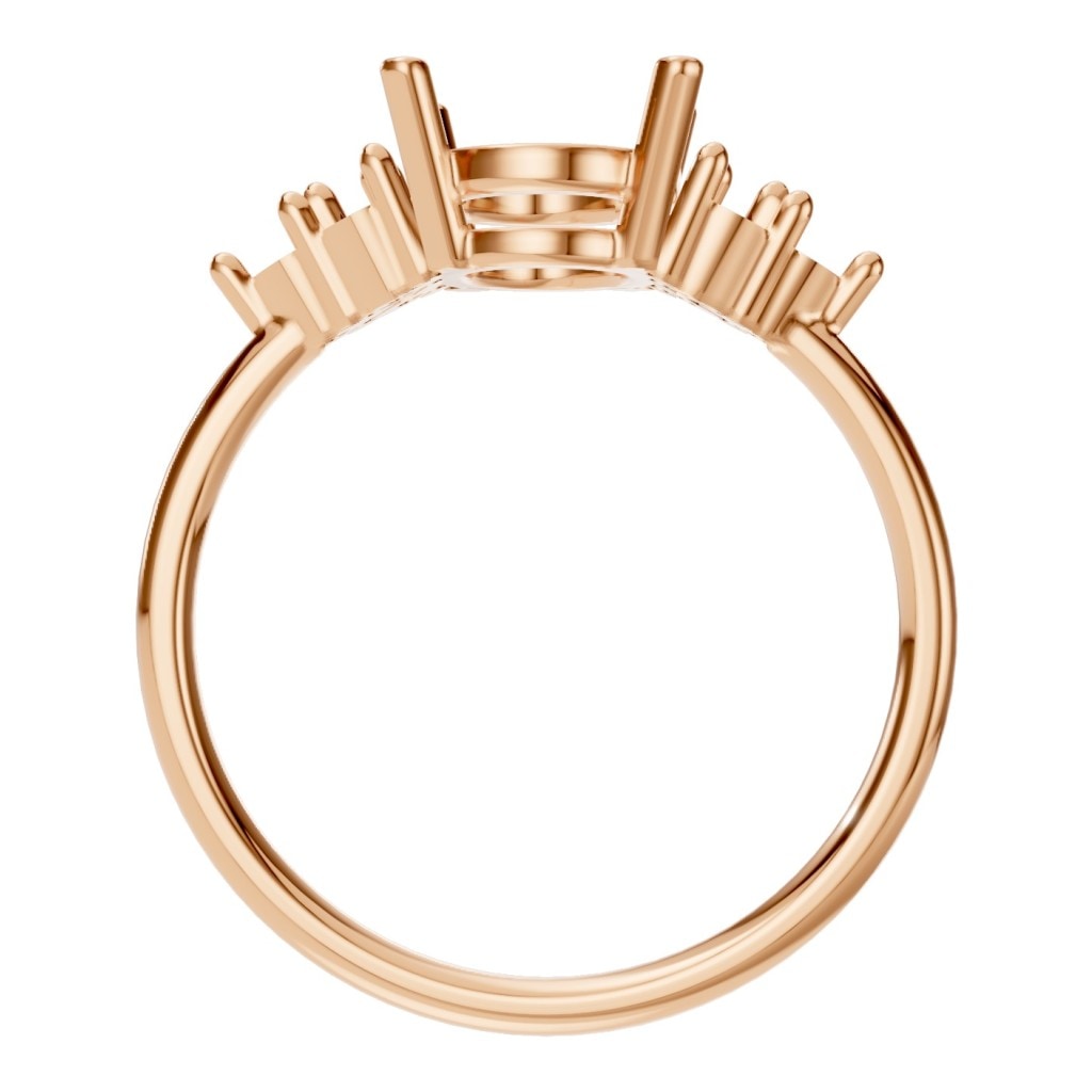 RI-9895 Rose Gold Ring UNSET - Top View