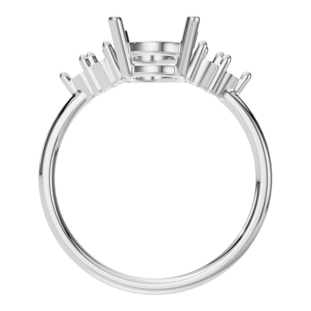 RI-9895 White Gold Ring UNSET - Top View