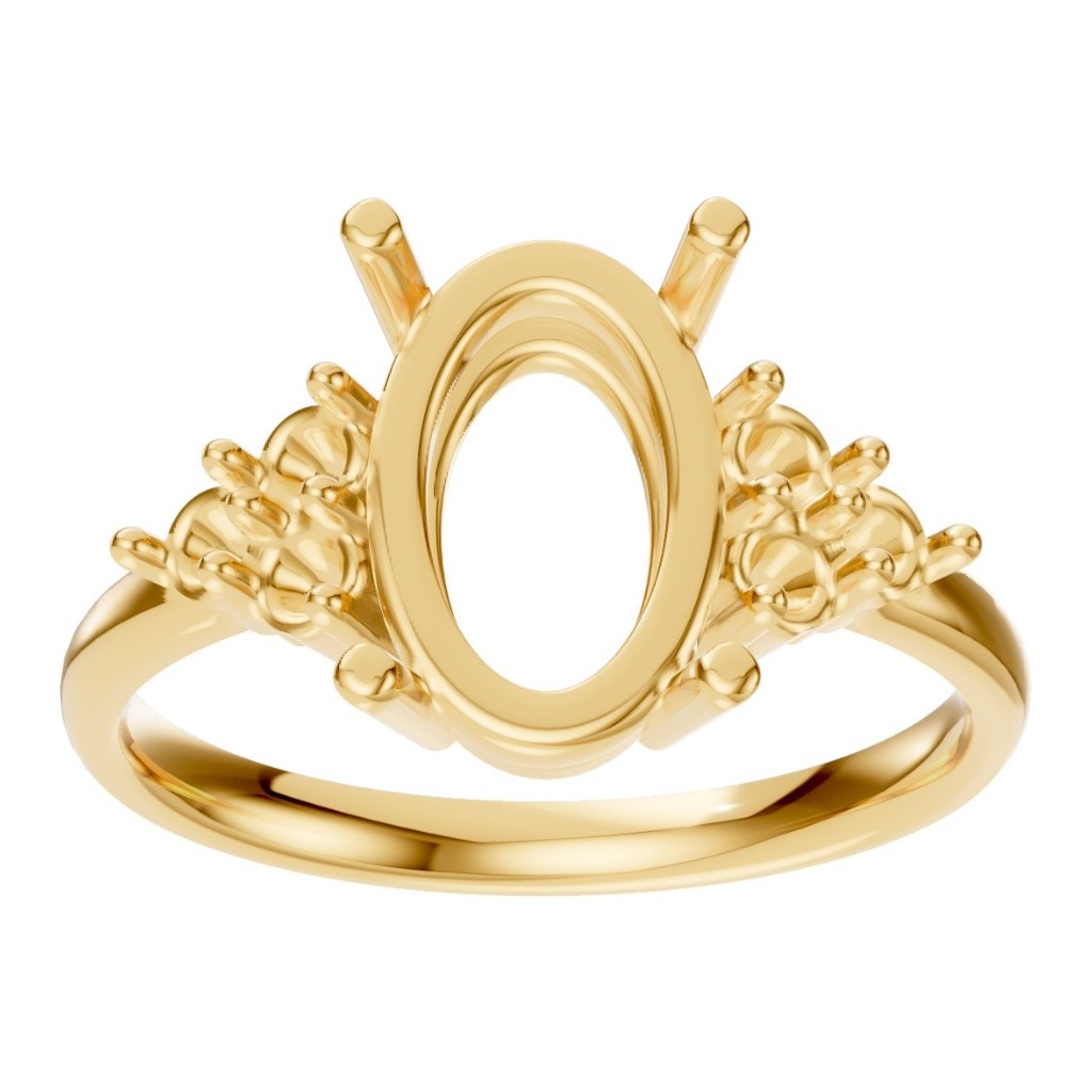 RI-9895 Yellow Gold Ring UNSET - Front View