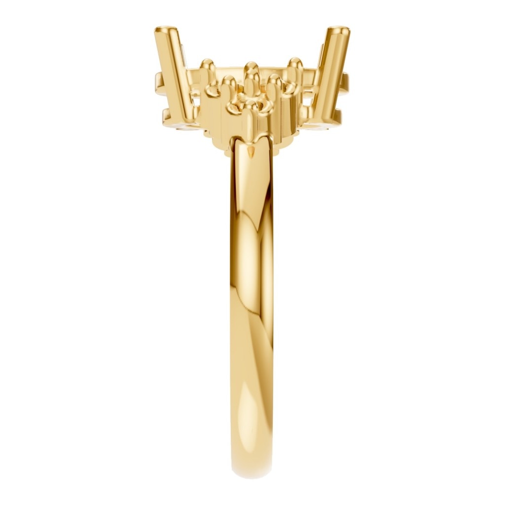 RI-9895 Yellow Gold Ring UNSET - Side View