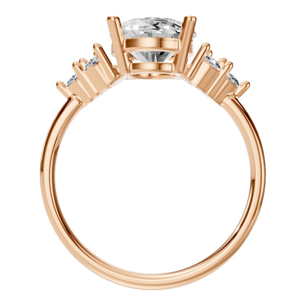RI-9895 Rose Gold Ring SET - Top View