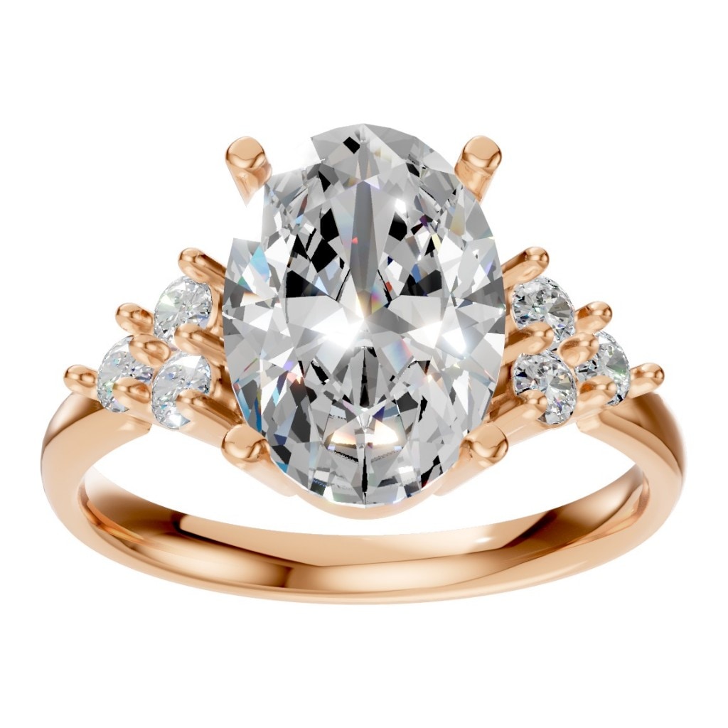 RI-9895 Rose Gold Ring SET - Front View