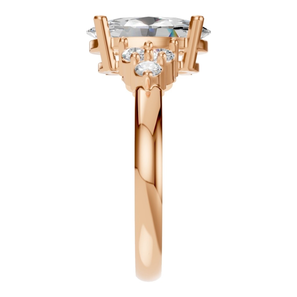 RI-9895 Rose Gold Ring SET - Side View