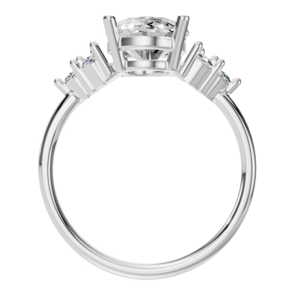 RI-9895 White Gold Ring SET - Top View