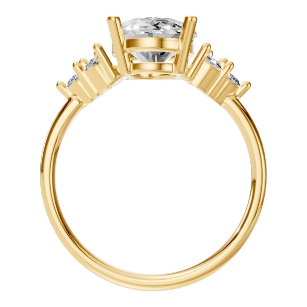 RI-9895 Yellow Gold Ring SET - Top View