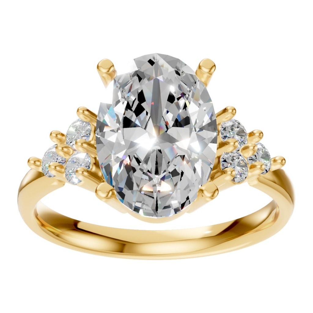 RI-9895 Yellow Gold Ring SET - Front View