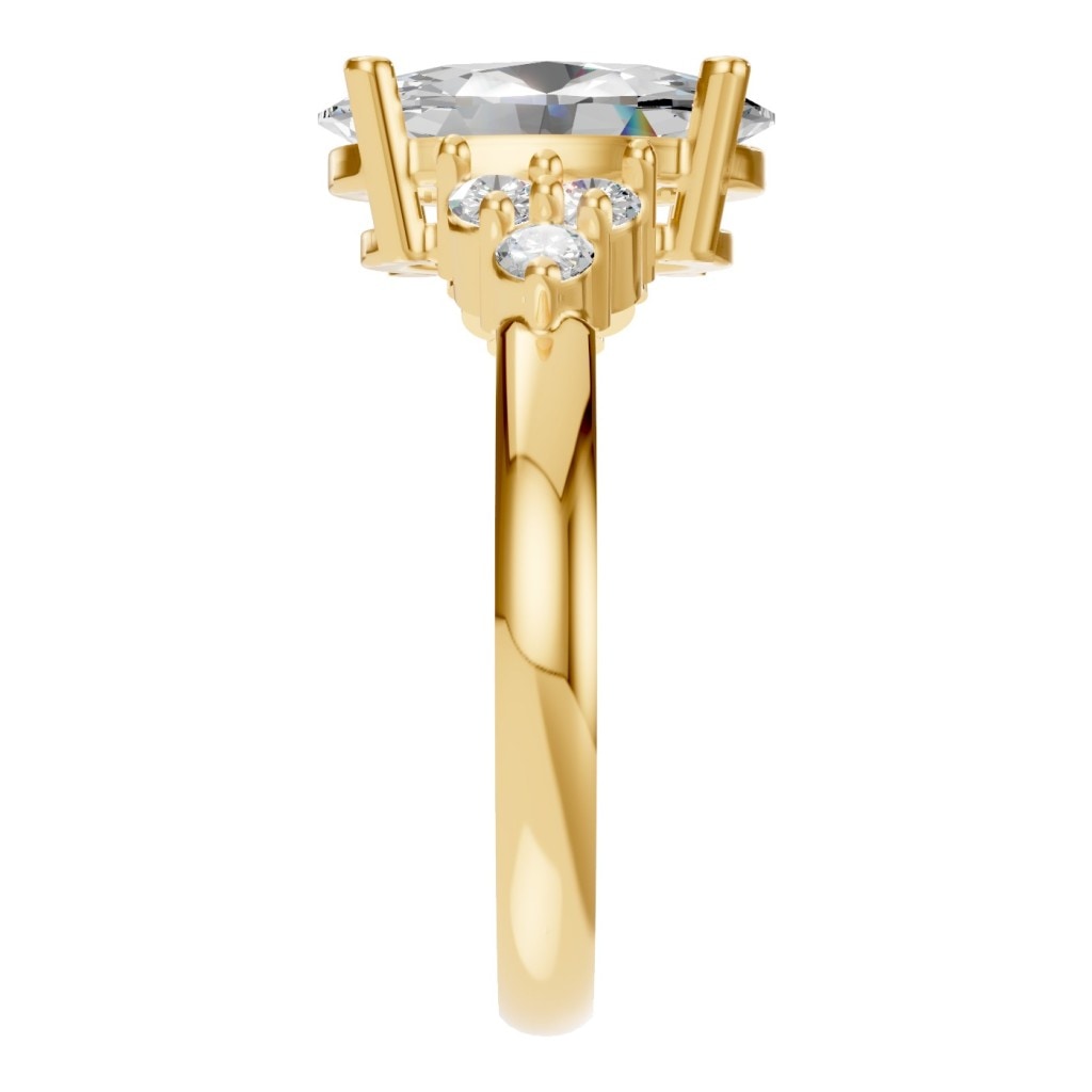 RI-9895 Yellow Gold Ring SET - Side View
