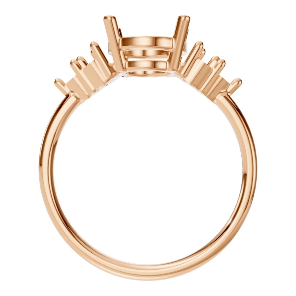 RI-9895 Rose Gold Ring UNSET - Top View