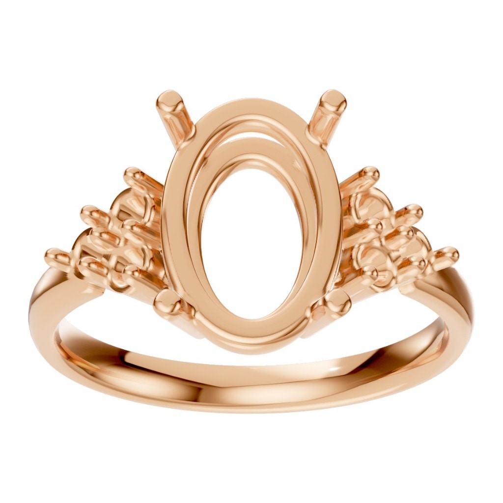RI-9895 Rose Gold Ring UNSET - Front View