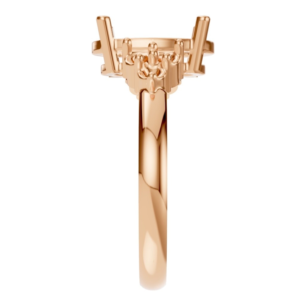 RI-9895 Rose Gold Ring UNSET - Side View