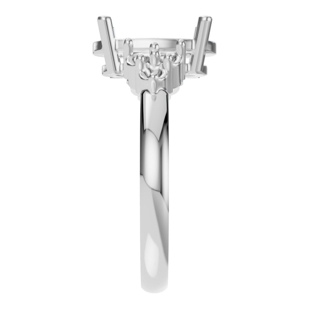 RI-9895 White Gold Ring UNSET - Side View
