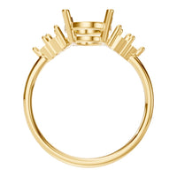 RI-9895 Yellow Gold Ring UNSET - Top View