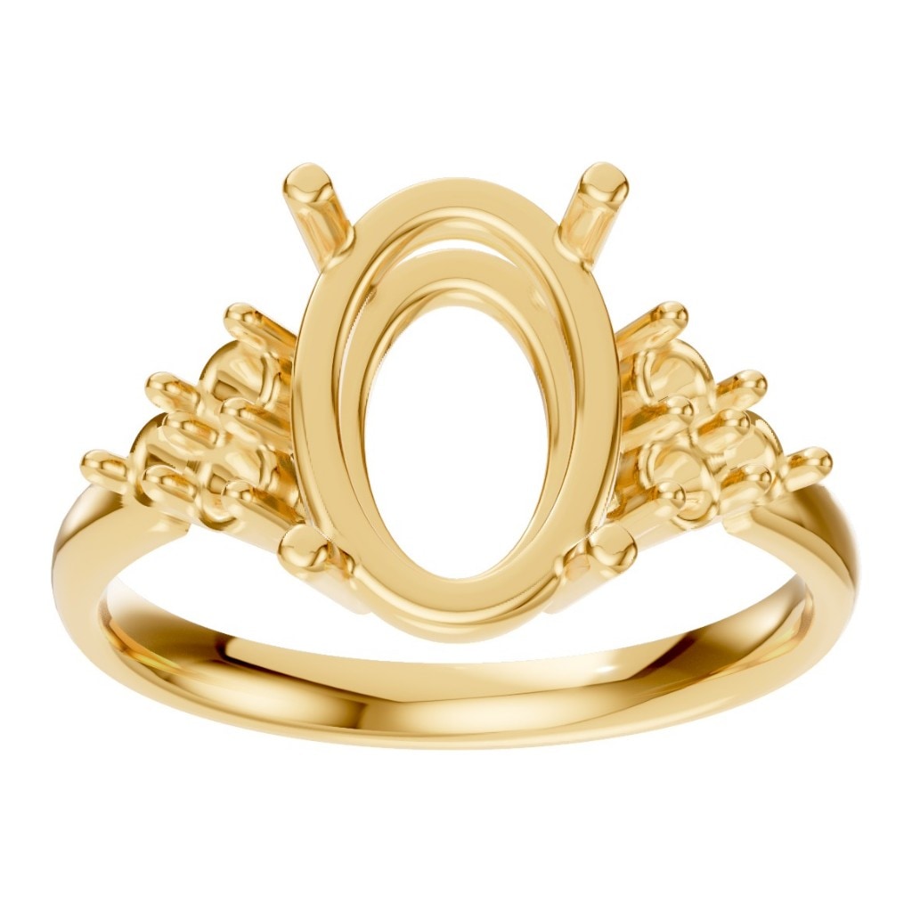 RI-9895 Yellow Gold Ring UNSET - Front View