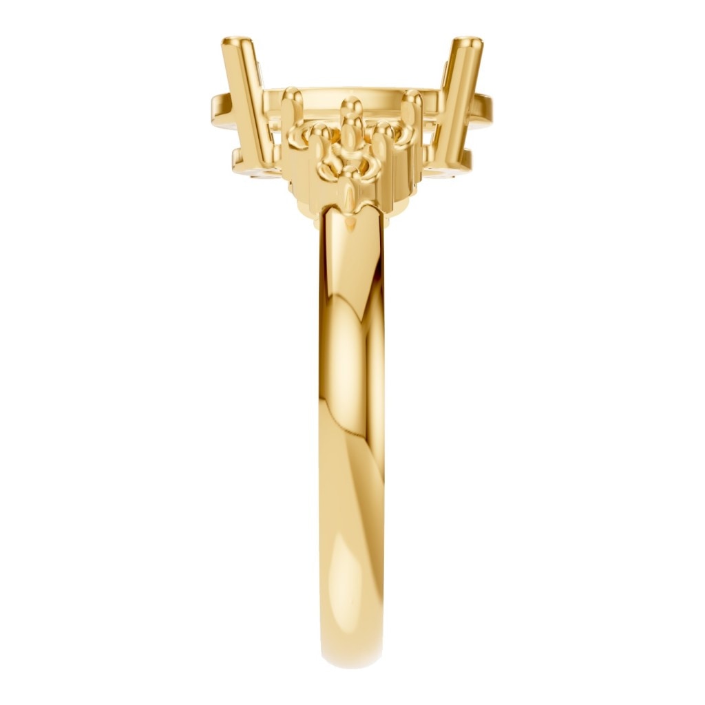 RI-9895 Yellow Gold Ring UNSET - Side View