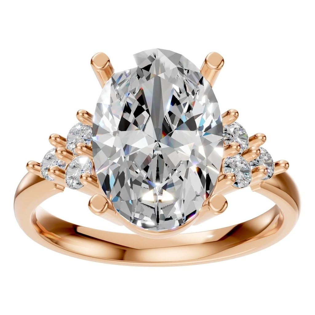 RI-9895 Rose Gold Ring SET - Front View