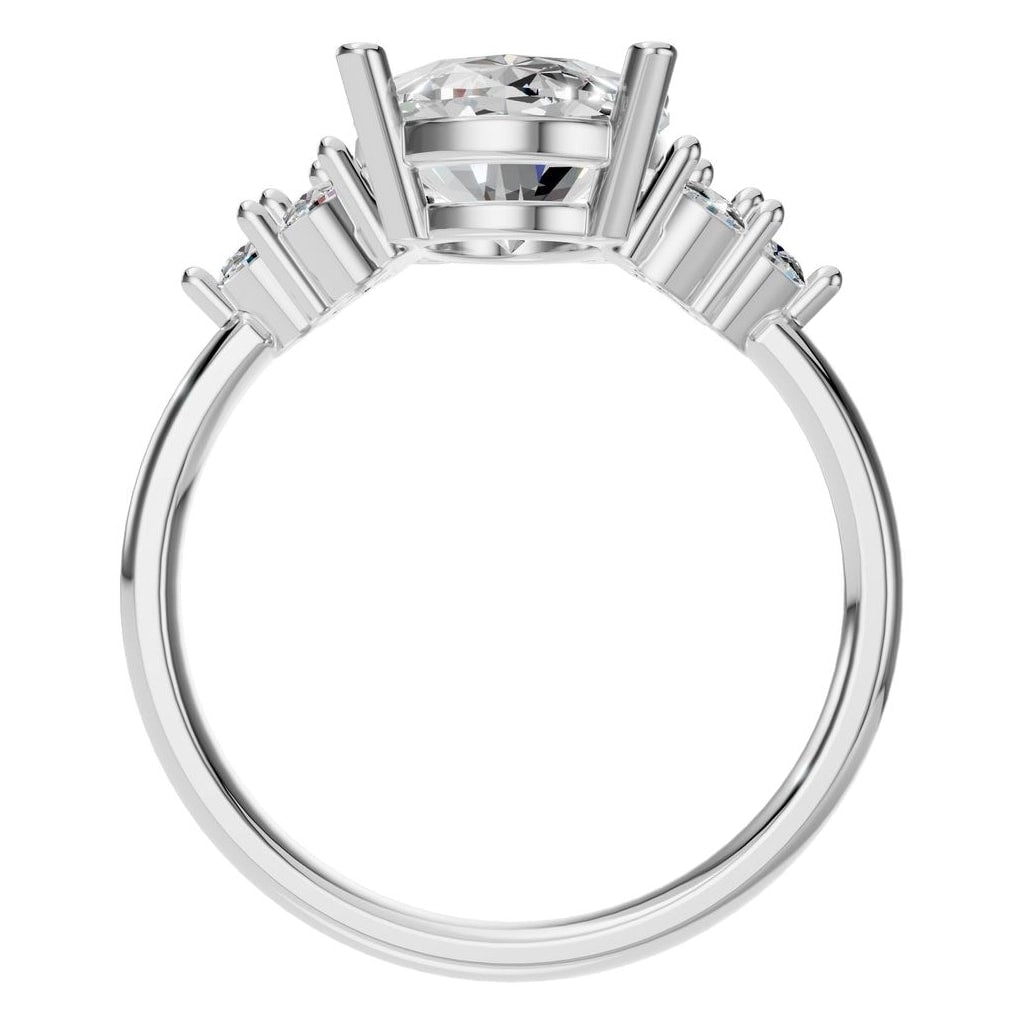 RI-9895 White Gold Ring SET - Top View