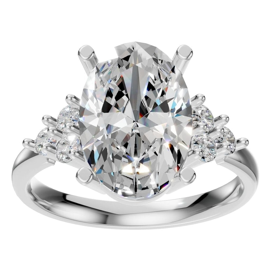 RI-9895 White Gold Ring SET - Front View