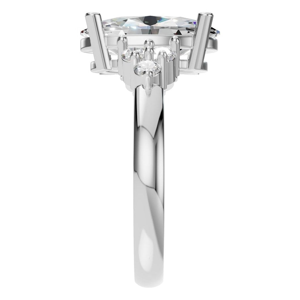 RI-9895 White Gold Ring SET - Side View
