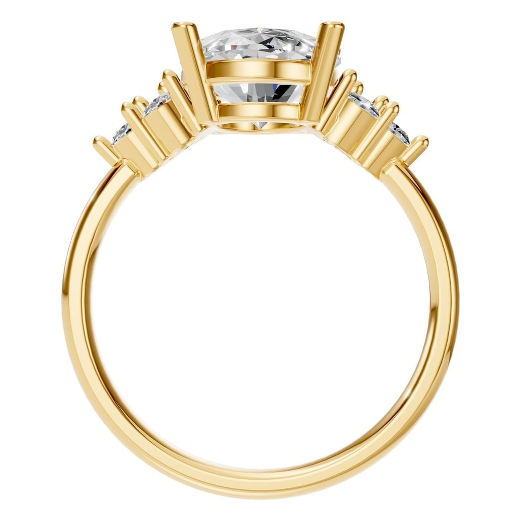 RI-9895 Yellow Gold Ring SET - Top View