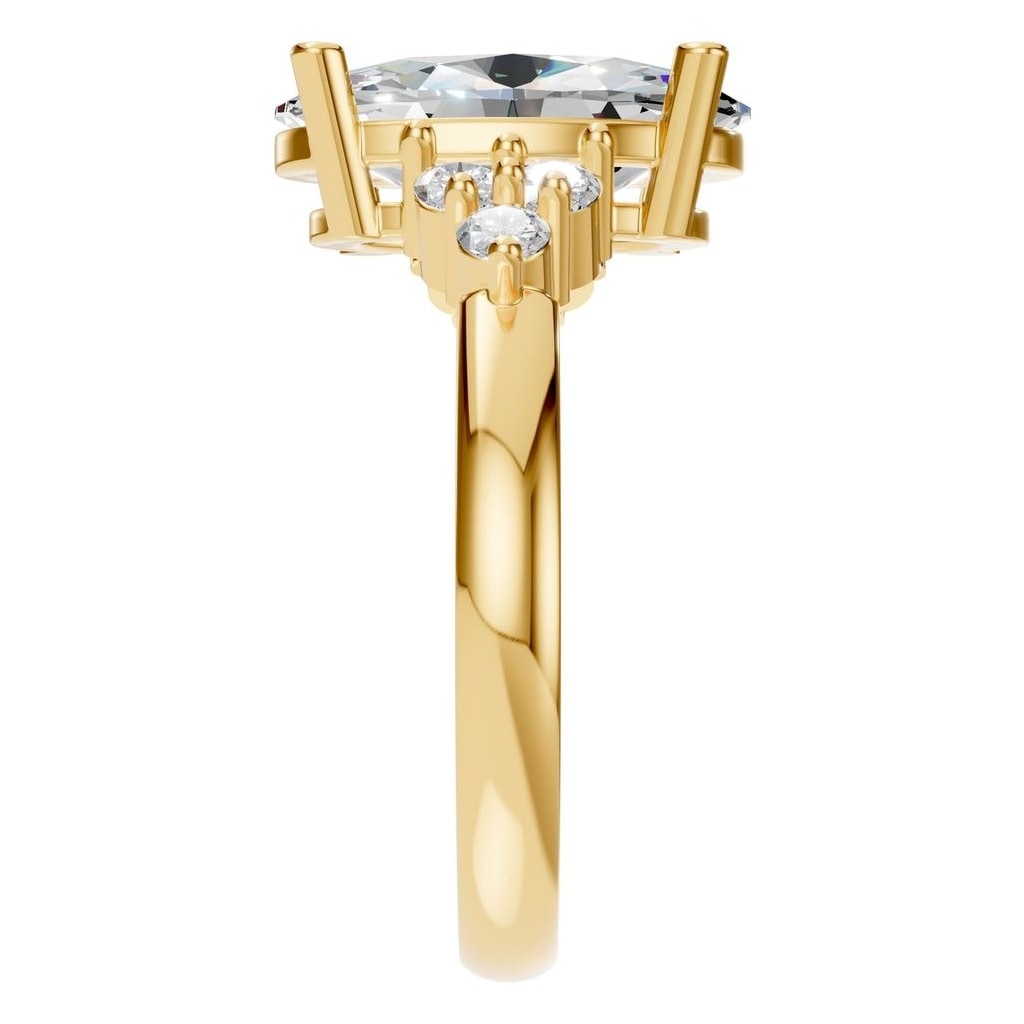 RI-9895 Yellow Gold Ring SET - Side View
