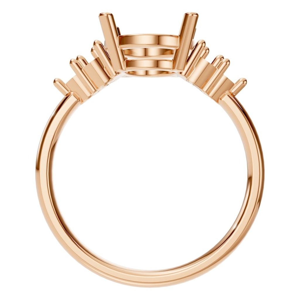 RI-9895 Rose Gold Ring UNSET - Top View