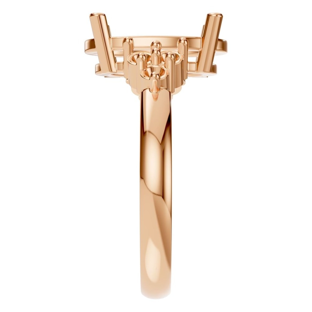 RI-9895 Rose Gold Ring UNSET - Side View