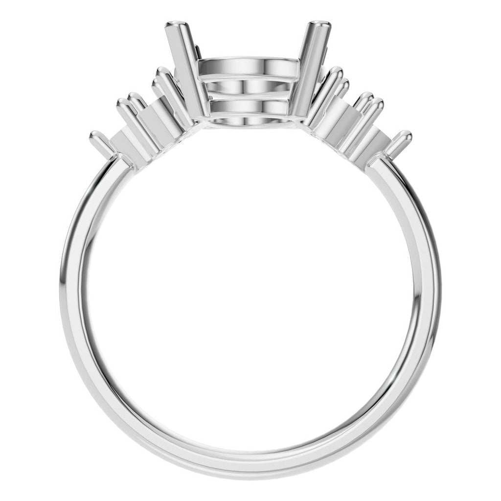 RI-9895 White Gold Ring UNSET - Top View