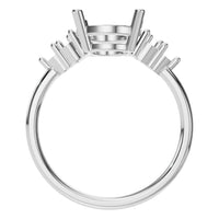 RI-9895 White Gold Ring UNSET - Top View