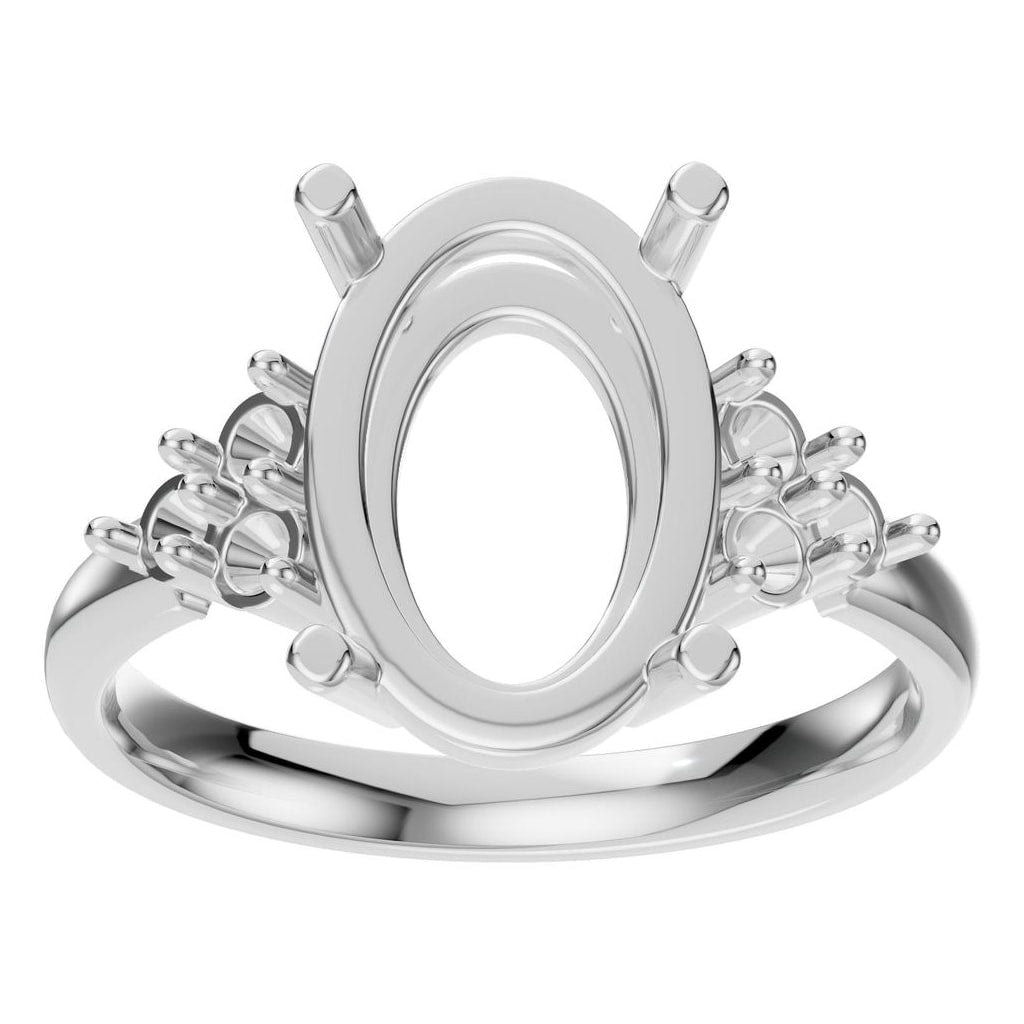RI-9895 White Gold Ring UNSET - Front View