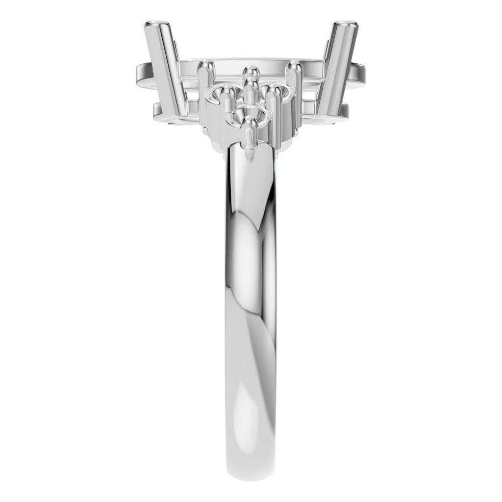 RI-9895 White Gold Ring UNSET - Side View