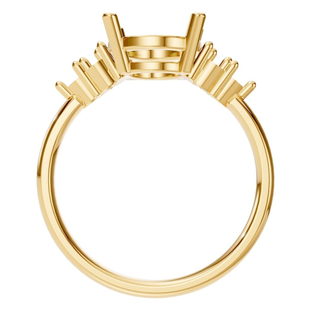 RI-9895 Yellow Gold Ring UNSET - Top View