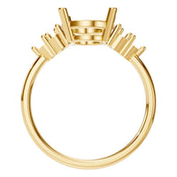 RI-9895 Yellow Gold Ring UNSET - Top View