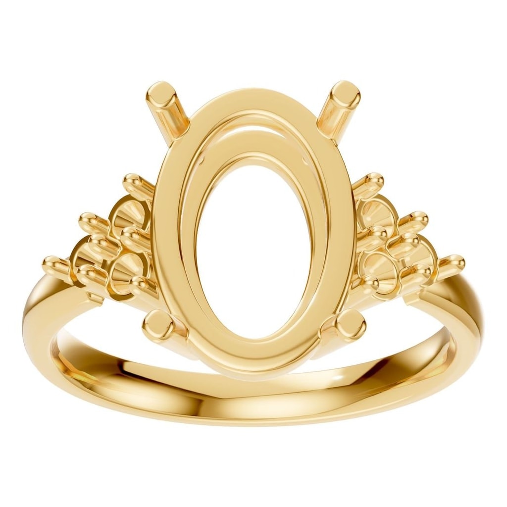 RI-9895 Yellow Gold Ring UNSET - Front View
